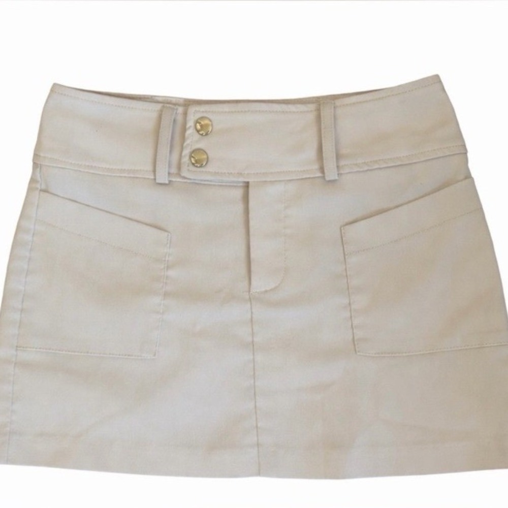 Y2K Vintage Cream Utility Mini Skirt